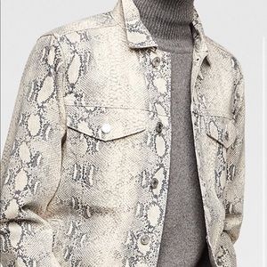 Zara animal print denim jacket